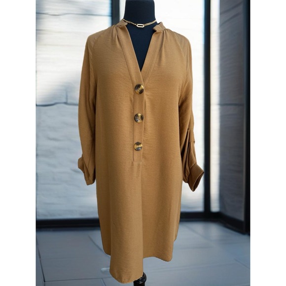 ZARA Dress, ZARA mustard, ZARA TUNIC Dress size XS - Picture 3 of 8